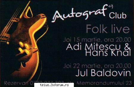 afis de la un concert sustinut de adi si hans khnal in cluj. adi mitescu