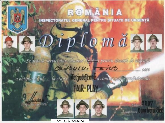 o diploma primita de pompierii voluntari din teius diplome ... de toate felurile