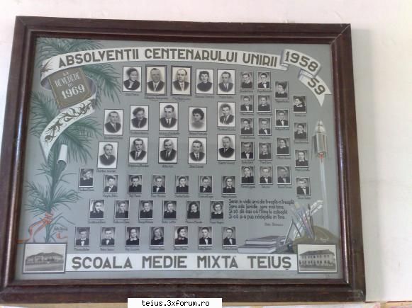1958 - 1959 tablouri de absolventi ai liceului teius