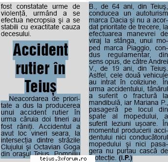 accident rutier �n de prioritate a dus la producerea unui accident rutier �n urma c�ruia doi tineri