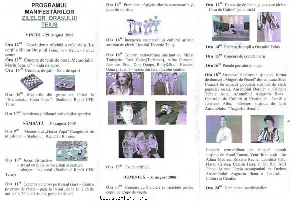 programul (se vede mai bine decat in poza de mai sus, dar aceasta e alb-negru) zilele orasului teius